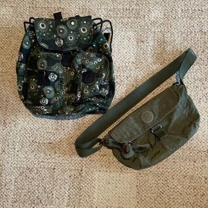 KIPLING Patterned mini backpack and matching purse
